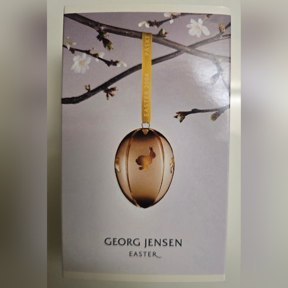 Georg Jensen Easter Egg 2004 Denmark 24k Gold Plated Ornament Bunny Box - Picture 8 of 11